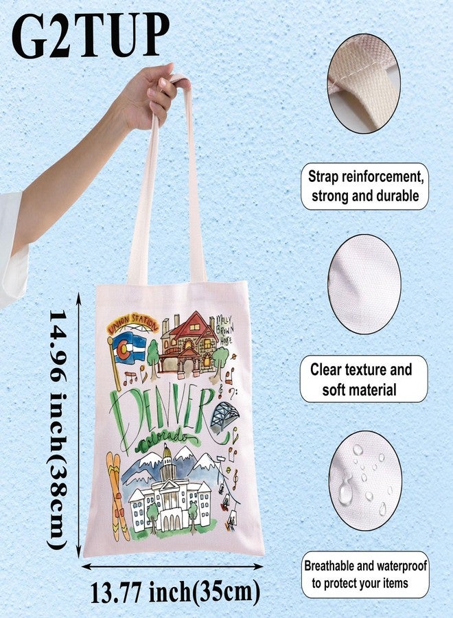 G2TUP Denver Colorado Travel Tote Bag Denver Souvenir Gift Denver Landmarks Shoulder Bag Denver Merchandise (Denver TG) - Image 2